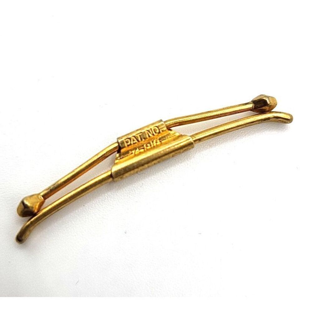 Vintage Gold Tone Swank 50 Curved Tie Clip 1.75in